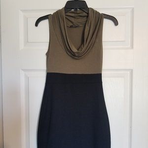 Olive and black body-con dress
